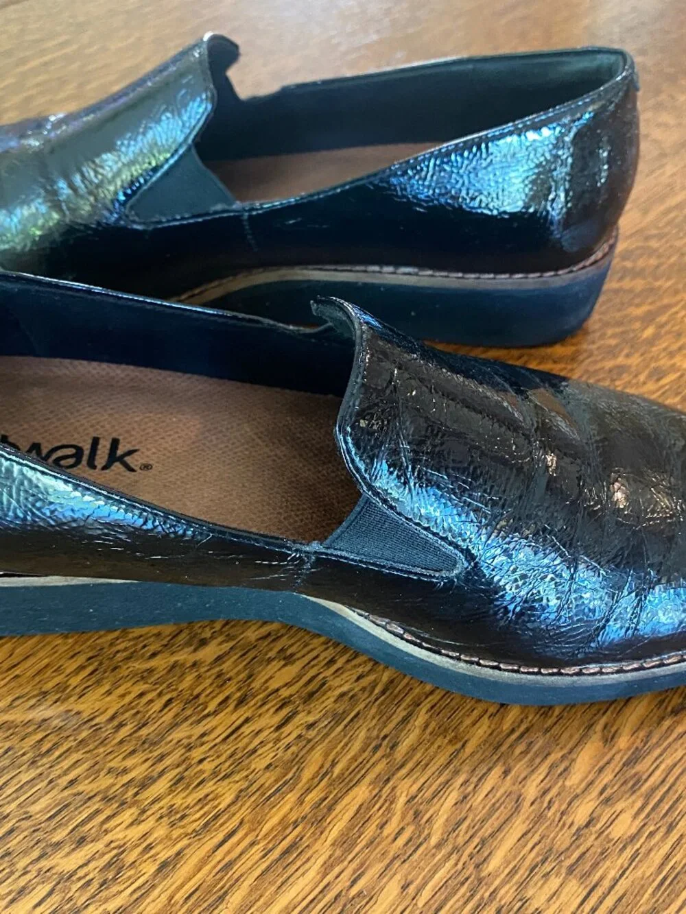 SoftWalk dressy loafers, black patent leather, size 8.5